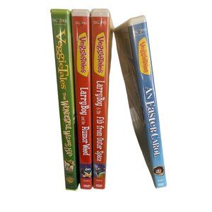 VeggieTales DVD Lot Of 4  The Wonderful Wizard Of LarryBoy (2) and Easter Carol